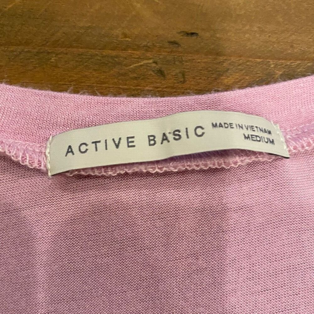 Active Basic Loose Fit Tee Pink Short Sleeve Size Medium - Picture 3 of 9